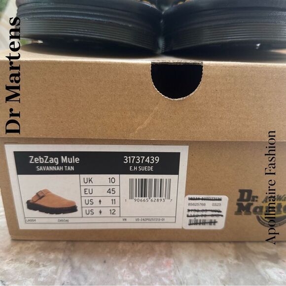 Dr. Martens Zebzag Mules Suede Leather in Savannah Tan Size Men’s 11 - Picture 5 of 8